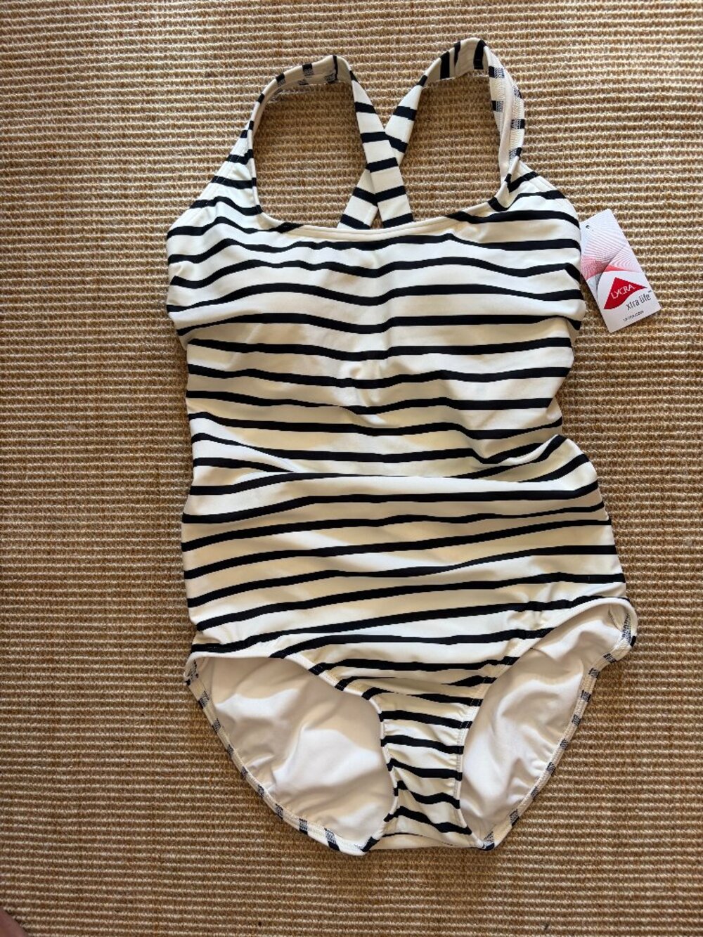 Lands End Cross-back One Piece Swimsuit, 10L NWT